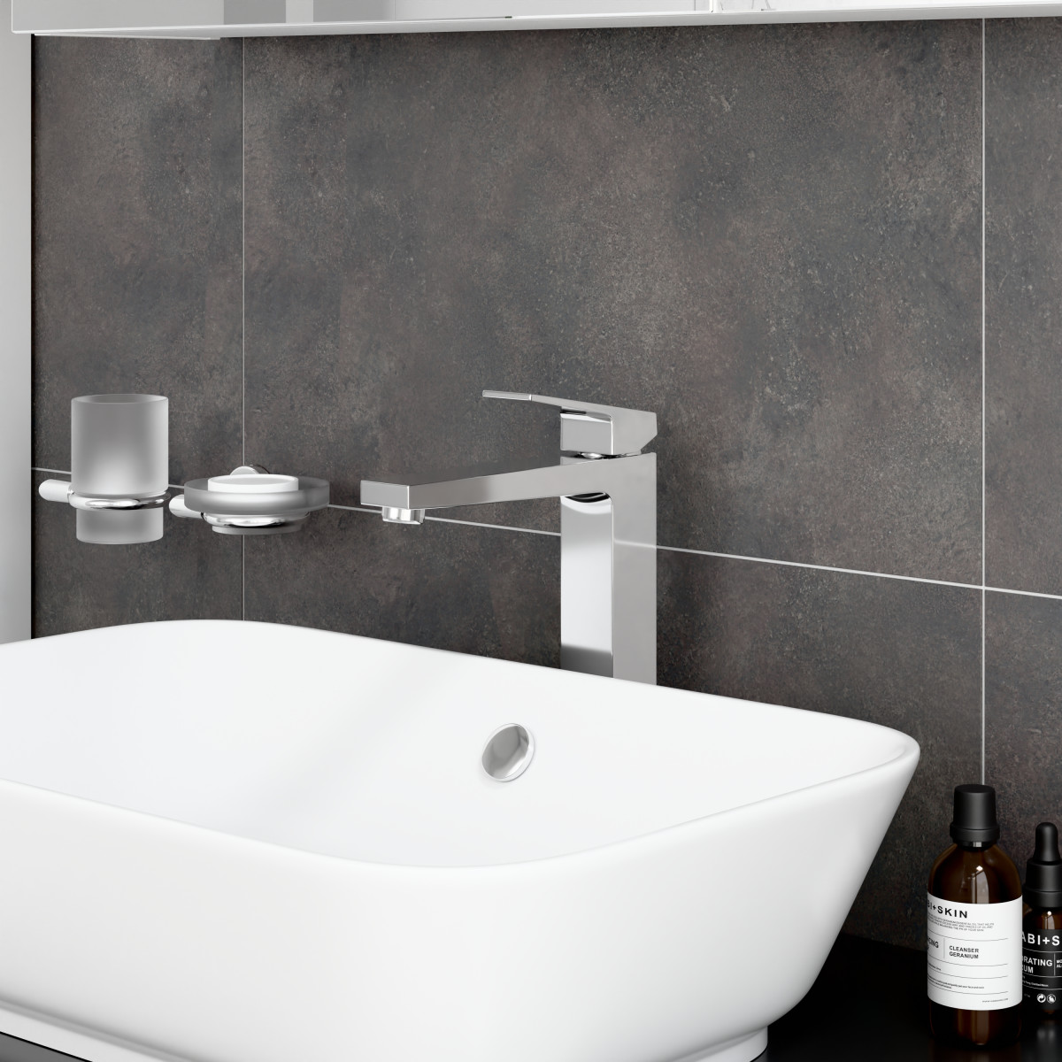 Смеситель для раковины-чаши VitrA Minimax S (Минимакс С)quare (Минимакс Скуэр) A43724EXP однорычажный хром латунь