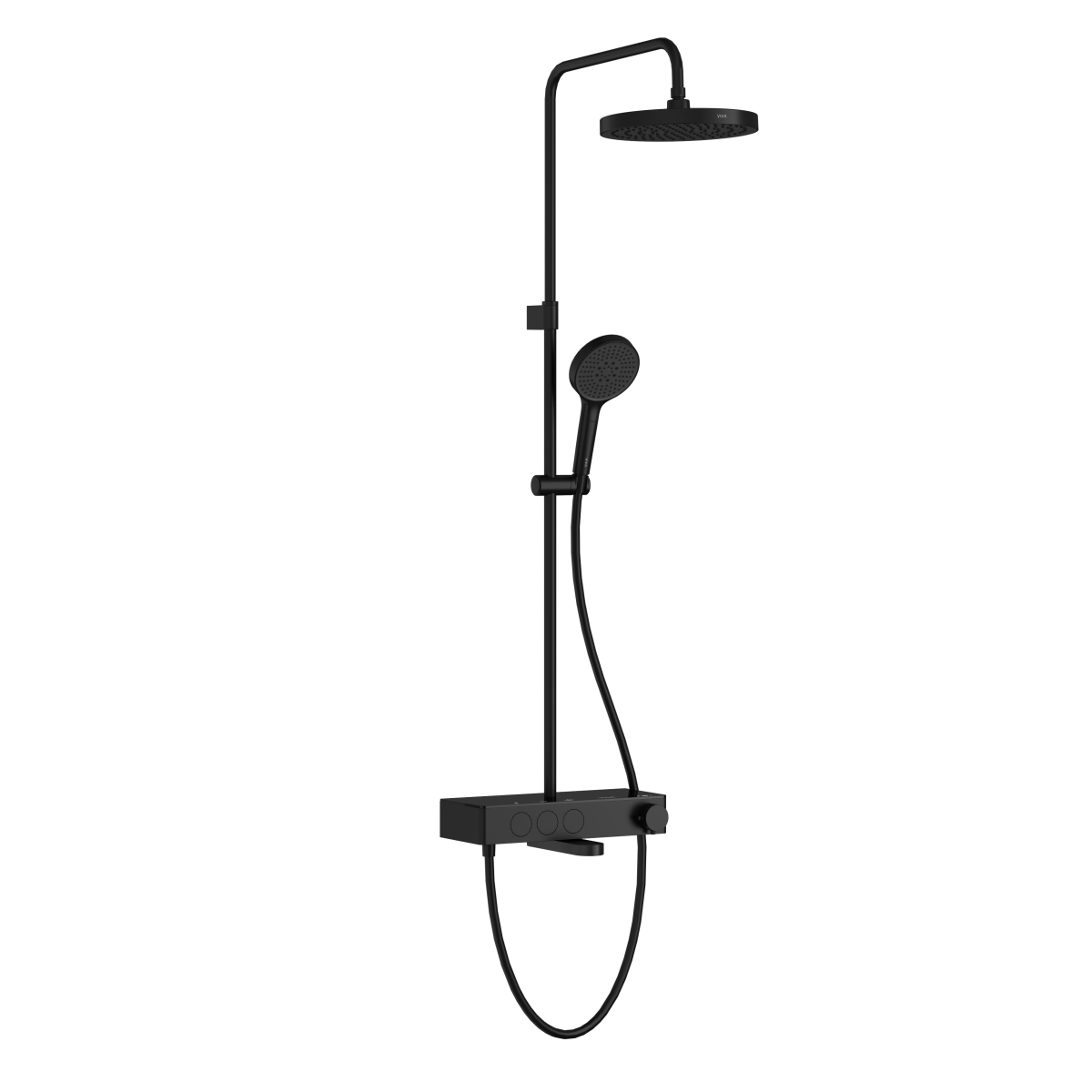 Душевая система VitrA Core Round A4730936EXP с термостатическим смесителем и ручным душем матовая черная