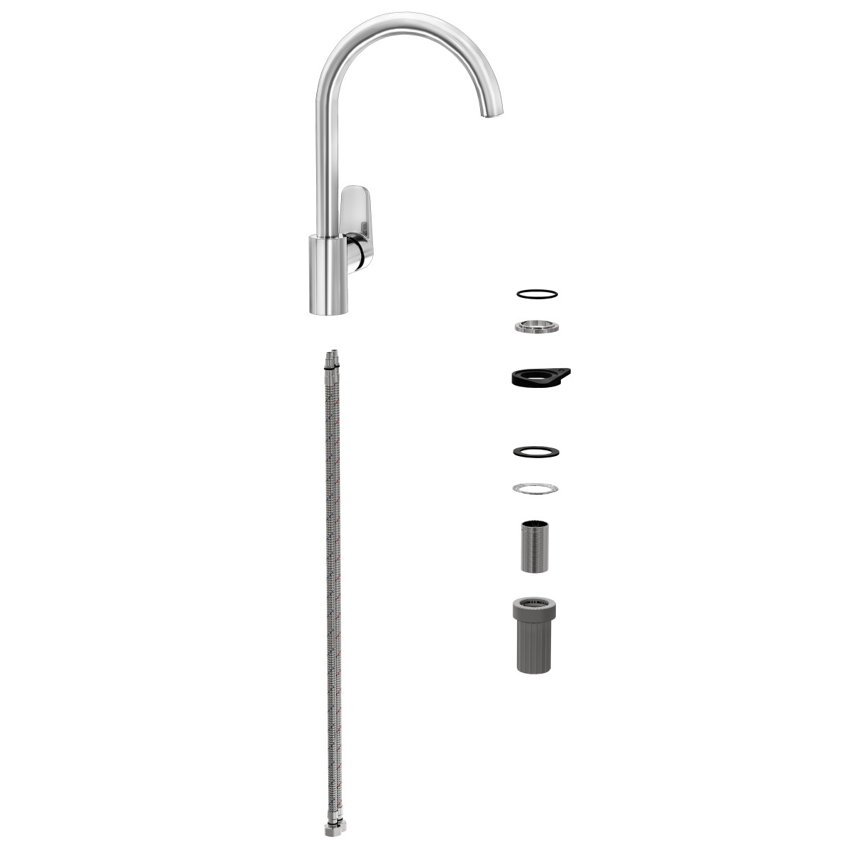 Смеситель для кухни VitrA Flow Soft (Флоу Софт) A43419EXP с поворотным изливом однорычажный хром латунь