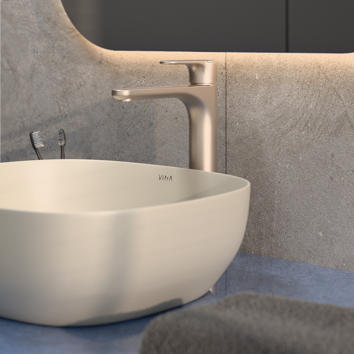 Смеситель для раковины VitrA Root Round (Рут Раунд) A4270734EXP однорычажный брашированный никель латунь