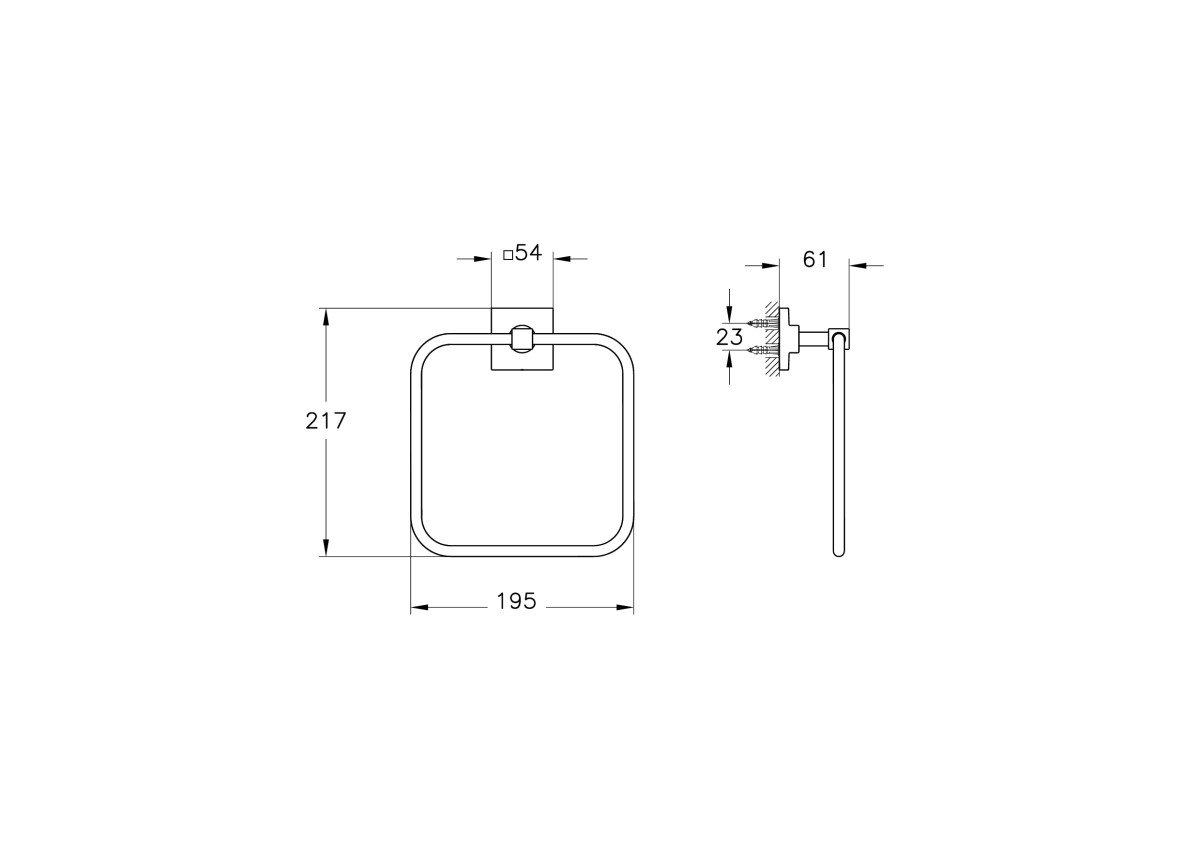 Держатель для полотенец в ванную VitrA Root A4480336 матовый черный нержавеющая сталь