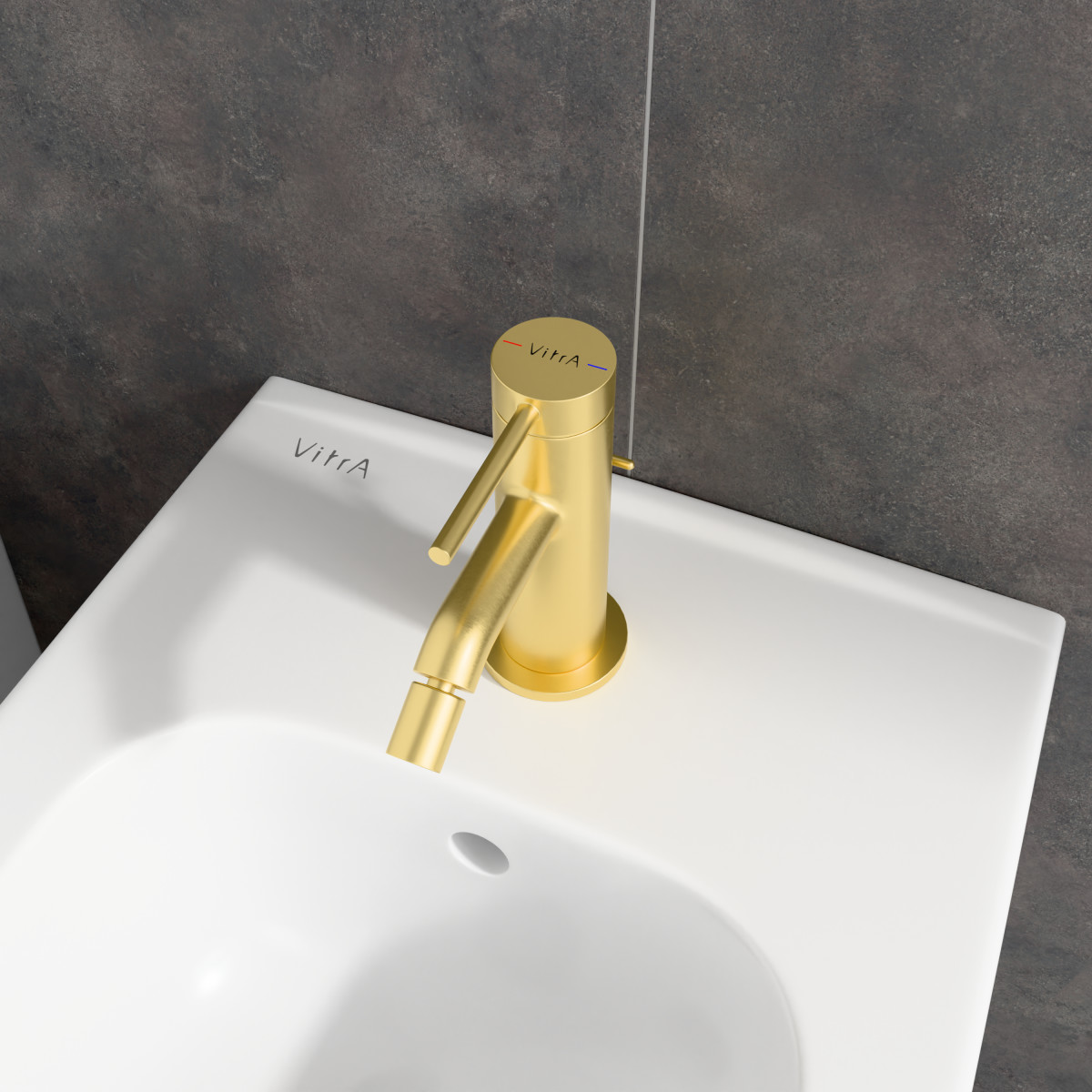 Смеситель для биде VitrA Minimax Round (Раунд) (Минимакс Раунд) A4353625EXP однорычажный брашированное золото латунь