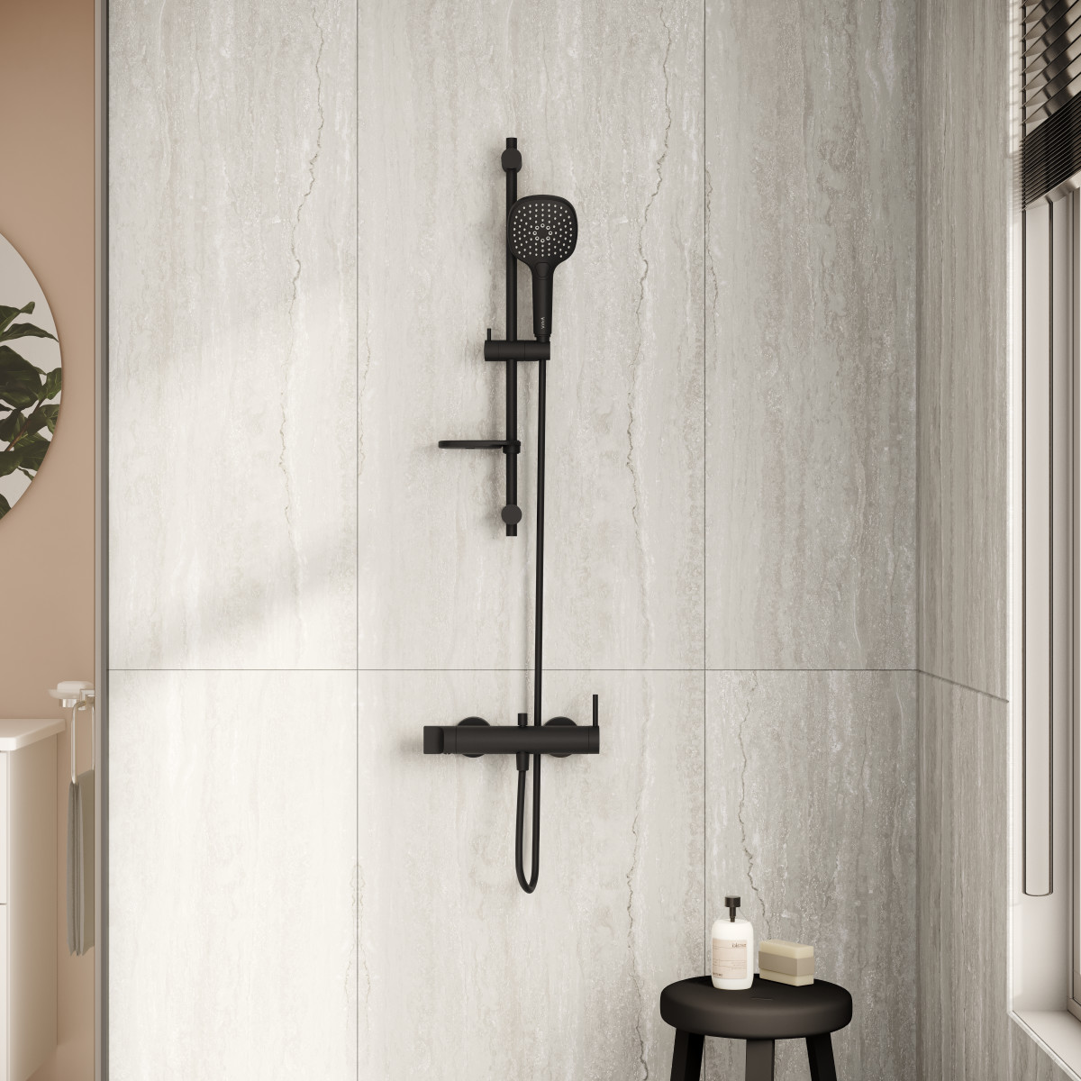 Смеситель настенный VitrA Origin A4261936WTC для ванны однорычажный матовый черный латунь