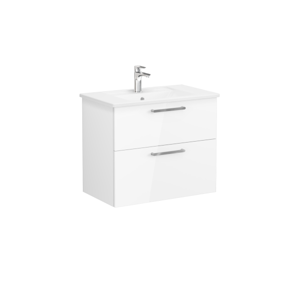 Тумба с раковиной для ванной VitrA Root Flat 66306 80 см глянцевая белая МДФ