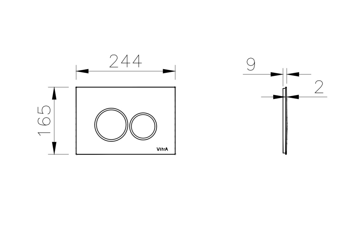 Кнопка смыва для инсталляции VitrA Origin 740-2400 глянцевая белая двойный смыв
