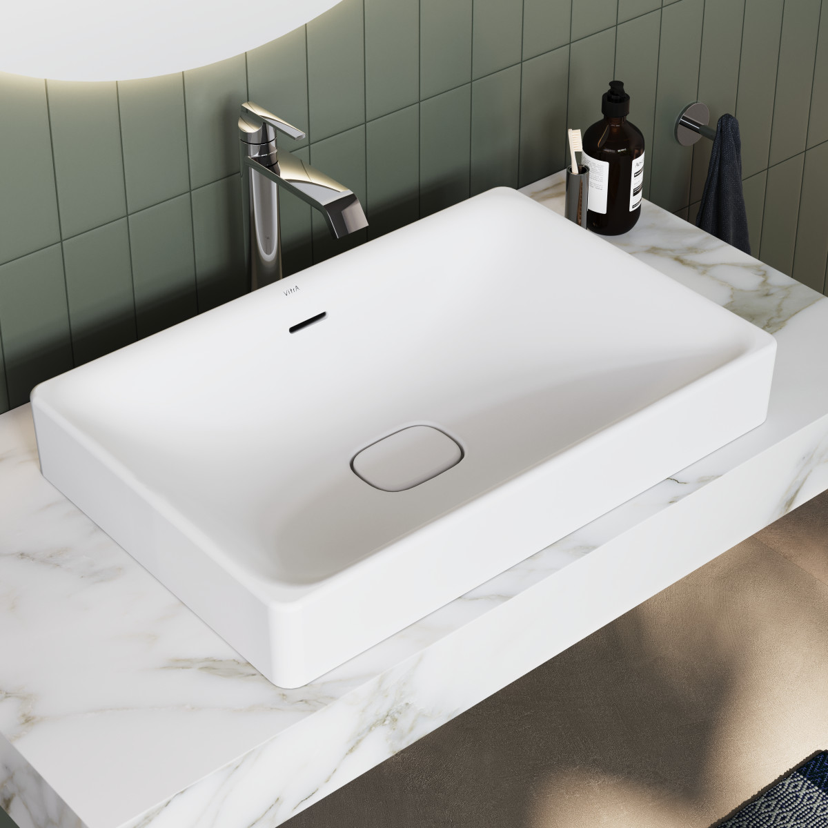 Раковина чаша VitrA Metropole 7535B003-0673 60 x 40 см накладная белая антибактериальное покрытие Hygiene