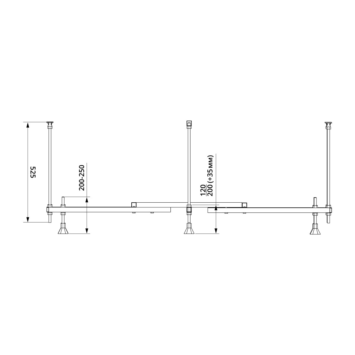 Каркас для ванны VitrA Universal 59999991001 150/160/170 x 70 универсальный