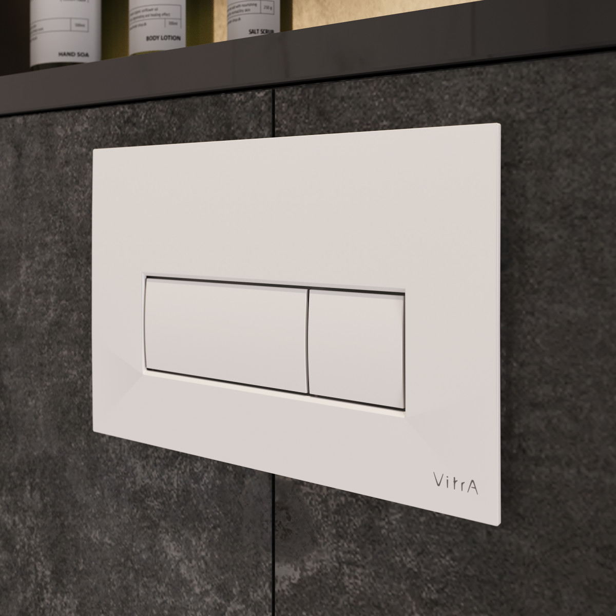 Кнопка смыва для инсталляции VitrA Root Square 740-2300 глянцевая белая двойный смыв