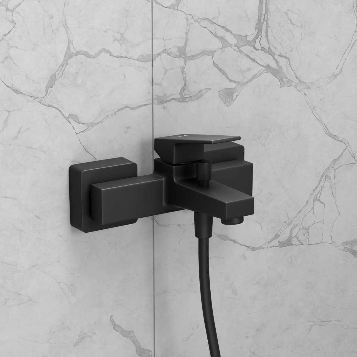 Настенный смеситель для ванны VitrA Minimax Square A4352036EXP однорычажный матовый черный латунь