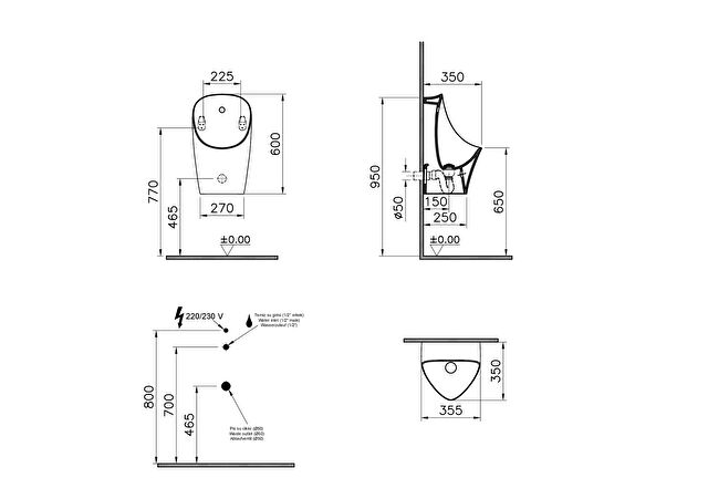 Настенный писсуар бесконтактного типа 8305B003-5633