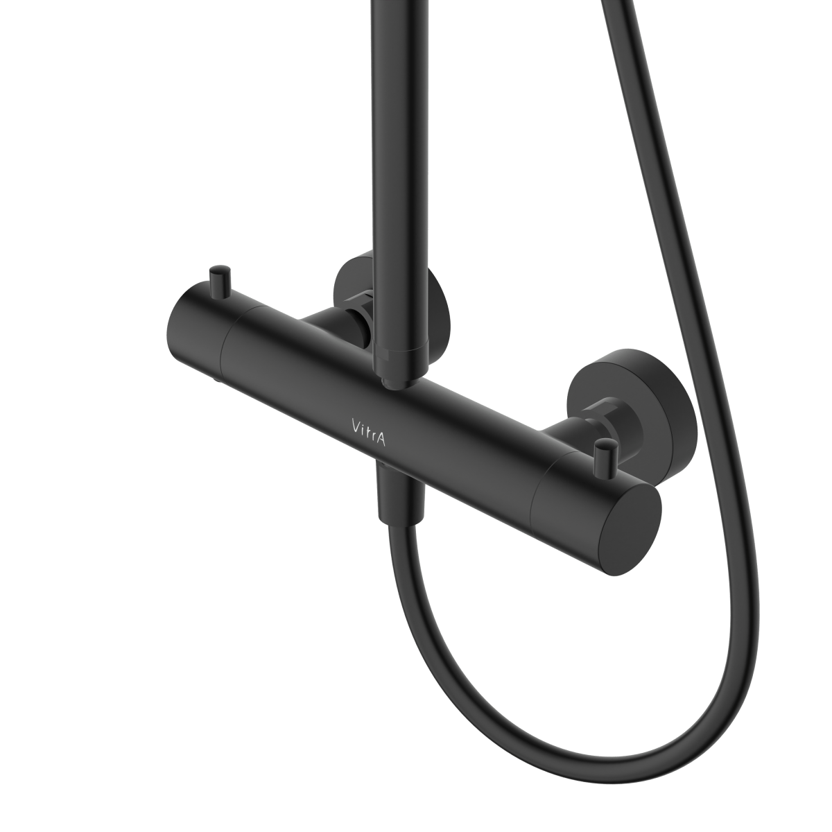 Душевая система VitrA Aquaheat(Аквахит) A4720536EXP, с термостатическим смесителем и ручным душем, матовая черная, латунь