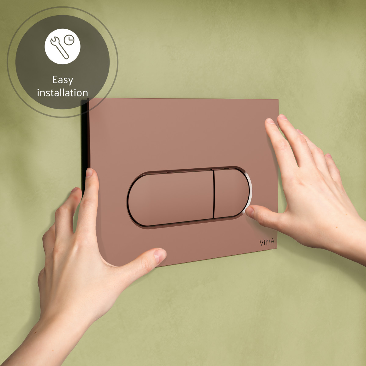 Кнопка смыва для инсталляции VitrA Root (Рут) Round (Раунд) (Рут Раунд) 740-2240 мягкая медь глянец двойный смыв