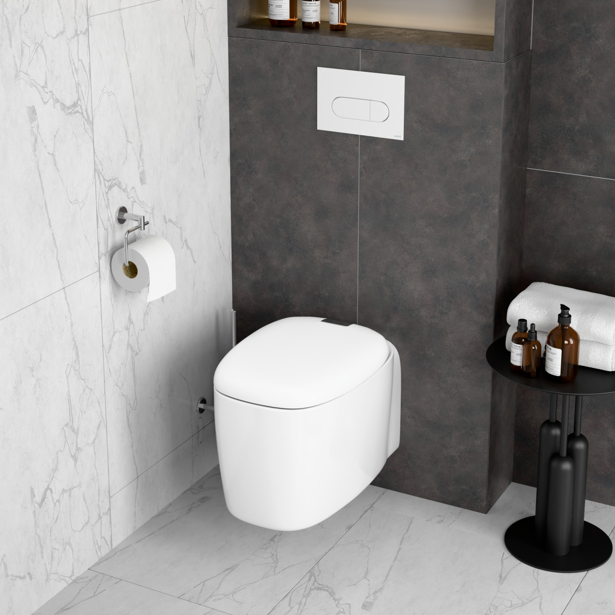 Подвесной унитаз VitrA Plural 7830B401-0075 безободковый Rim-ex матовый белый санитарный фарфор антибактериальное покрытие Hygiene + Clean