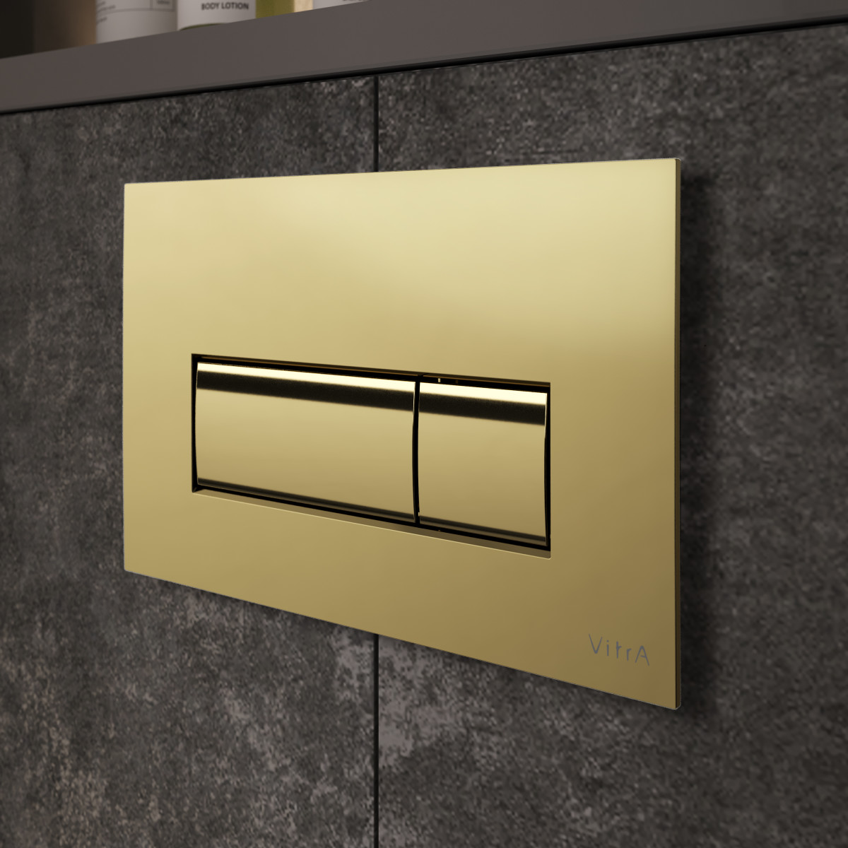Кнопка смыва для инсталляции VitrA Root Square 740-2324 глянцевое золото двойный смыв