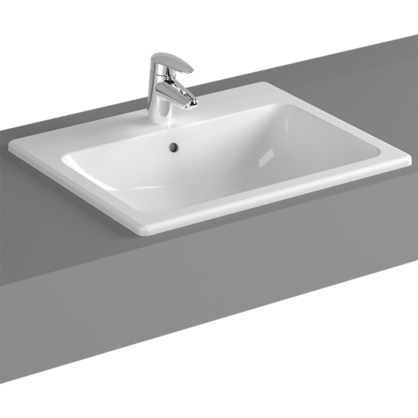 Встраиваемая сверху раковина VitrA S20 5465B003-0001 55 x 45 см прямоугольная белая антибактериальное покрытие Hygiene