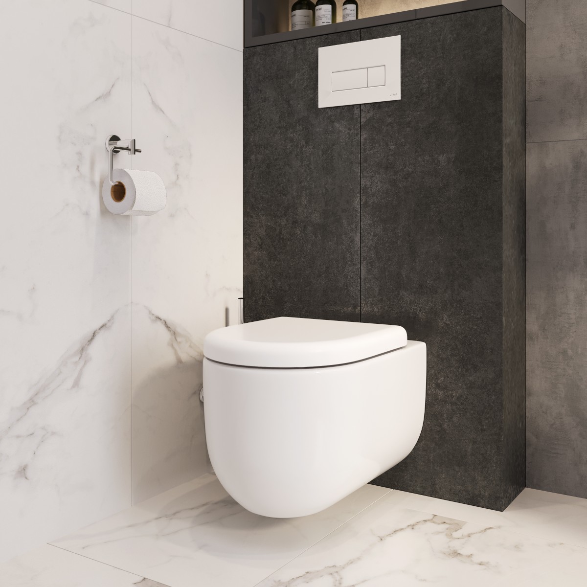 Подвесной унитаз VitrA Liquid (Ликвид) 7321B403-0075, безободковый, Rim-ex (Рим-экс), белый, санитарный фарфор, антибактериальное покрытие Hygiene + Clean (Хайджн + Клин)
