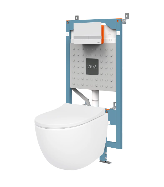 Комплект инсталляция с унитазом Vitra Raum с кнопкой 9830B003-7208