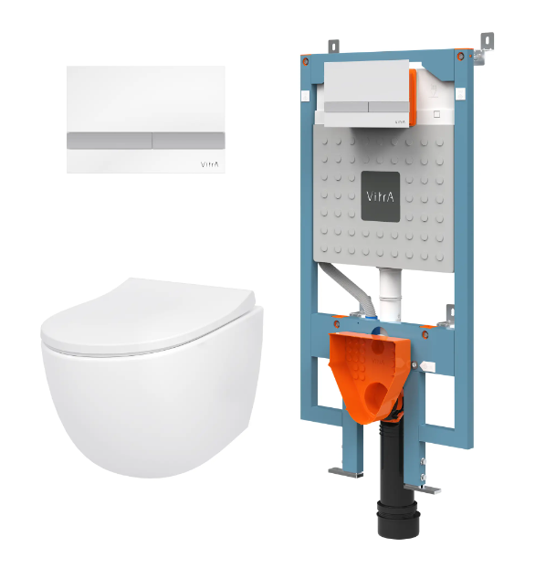 Комплект инсталляция с унитазом Vitra Raum с кнопкой 9830B003-7208