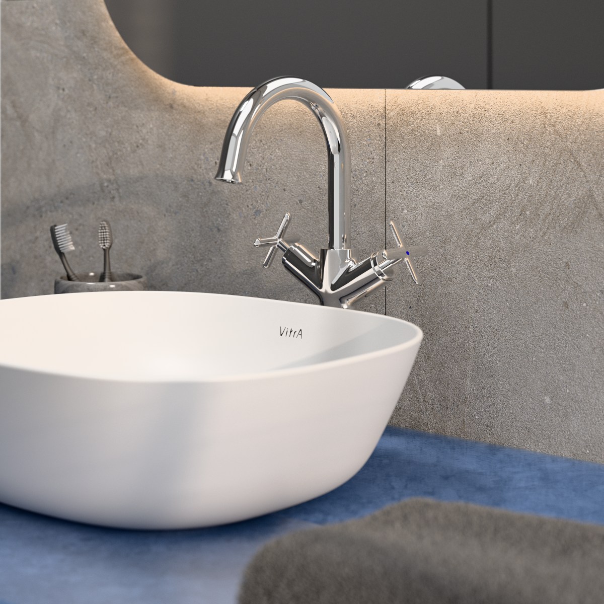 Смеситель для раковины VitrA Origin Classic (Ориджин Классик) A42886 двухрычажный хром латунь