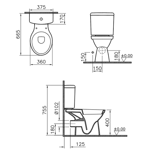 Напольный унитаз компакт с сиденьем Vitra Norm Comfort