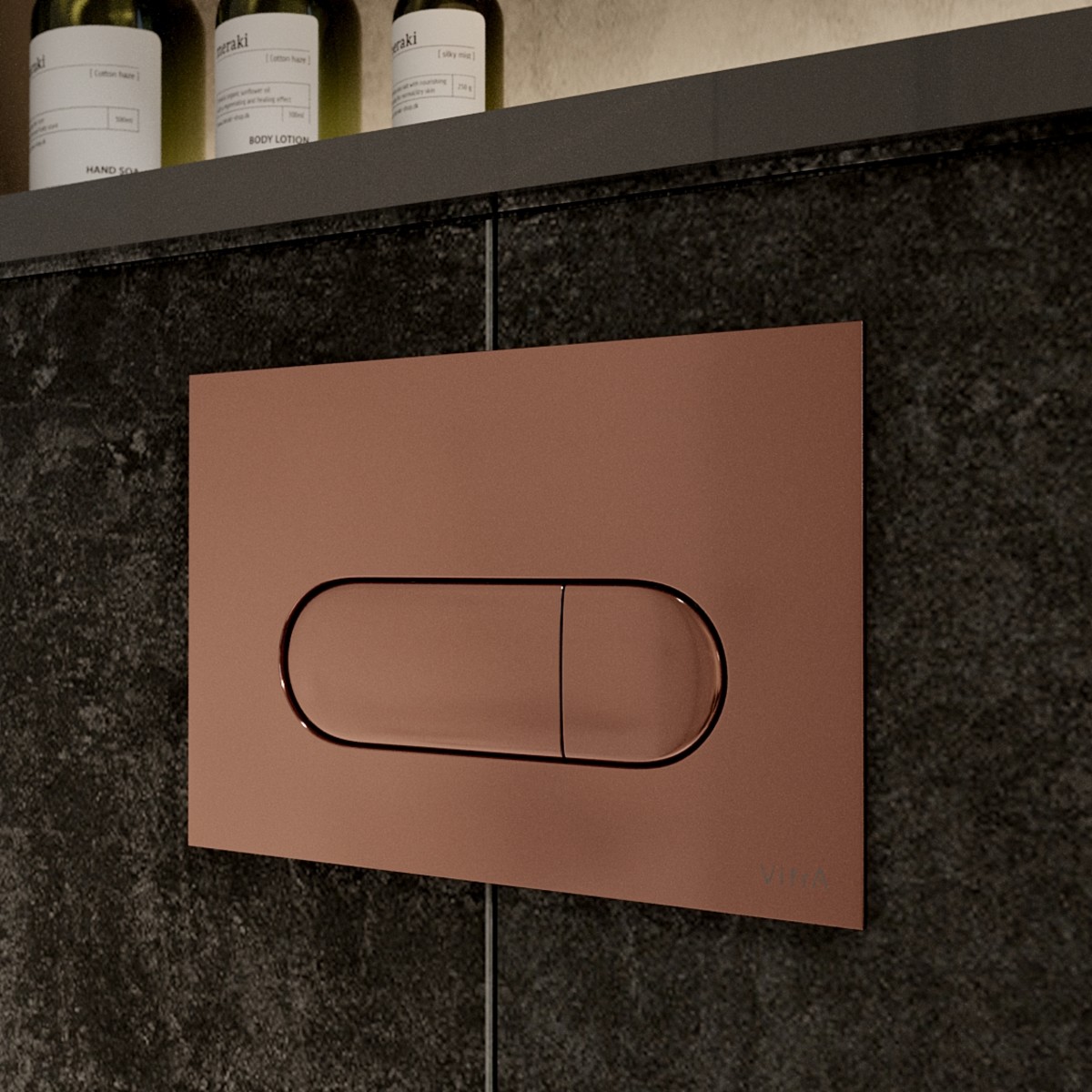 Кнопка смыва для инсталляции VitrA Root Round 740-2240 мягкая медь глянец двойный смыв