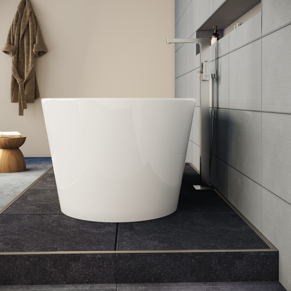 Ванна VitrA Geo (Гео) 65370006000 170 x 80,5 см отдельностоящая акриловая прямоугольная белая