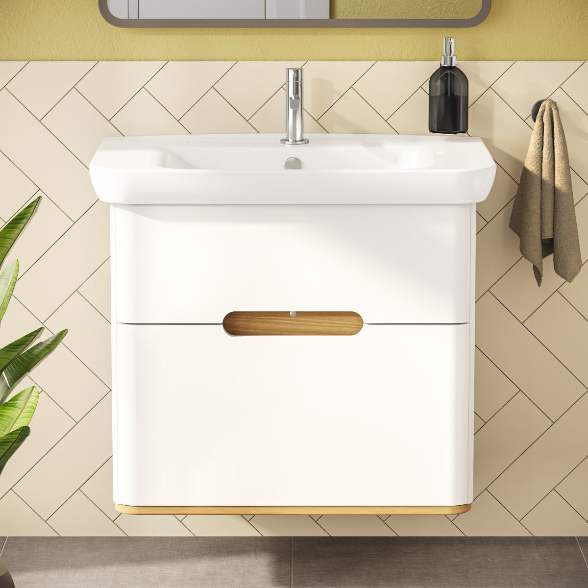 Тумба с раковиной для ванной VitrA Sento 60824 80 см матовая белая МДФ