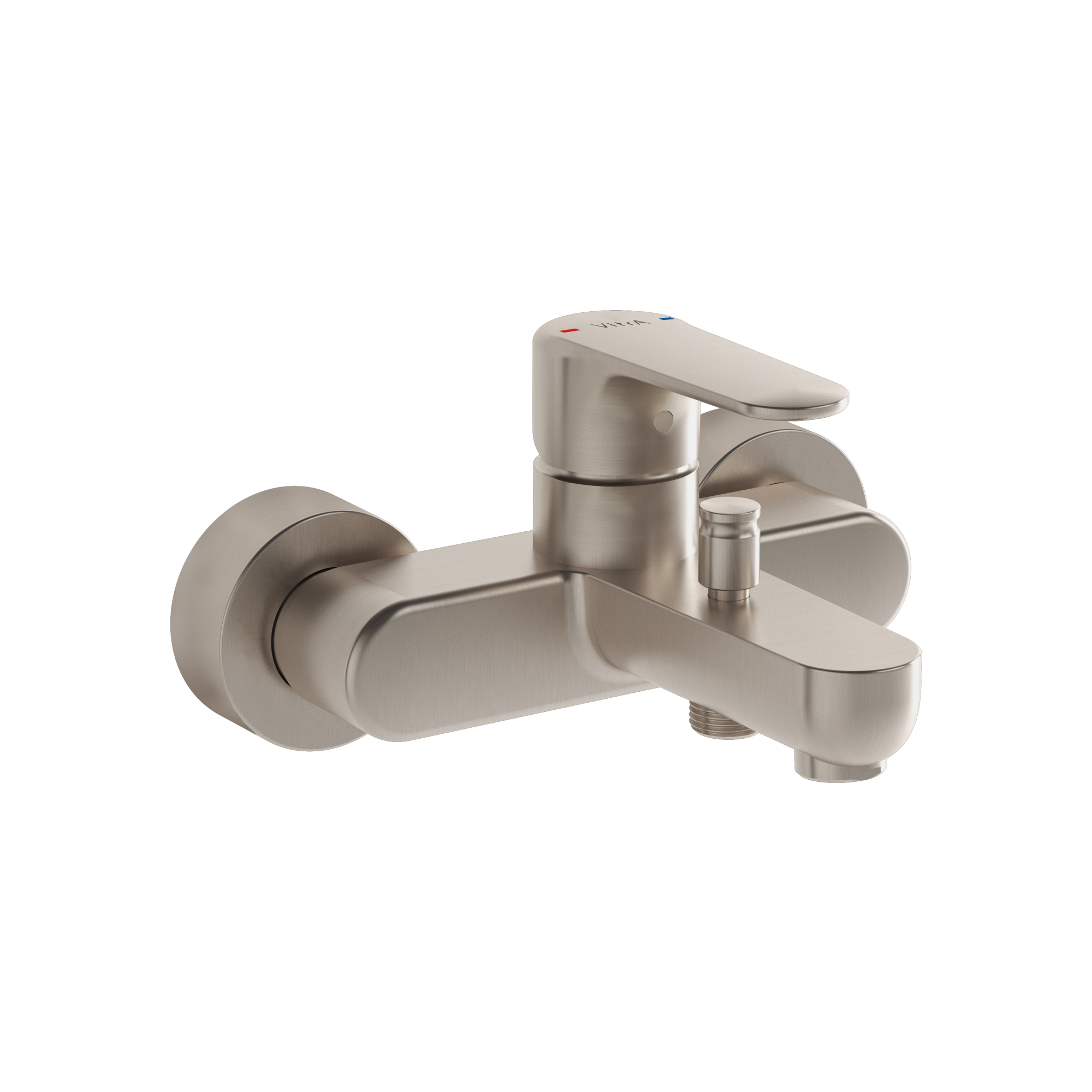 Смеситель настенный VitrA Root Round A4272534EXP для ванны однорычажный брашированный никель латунь