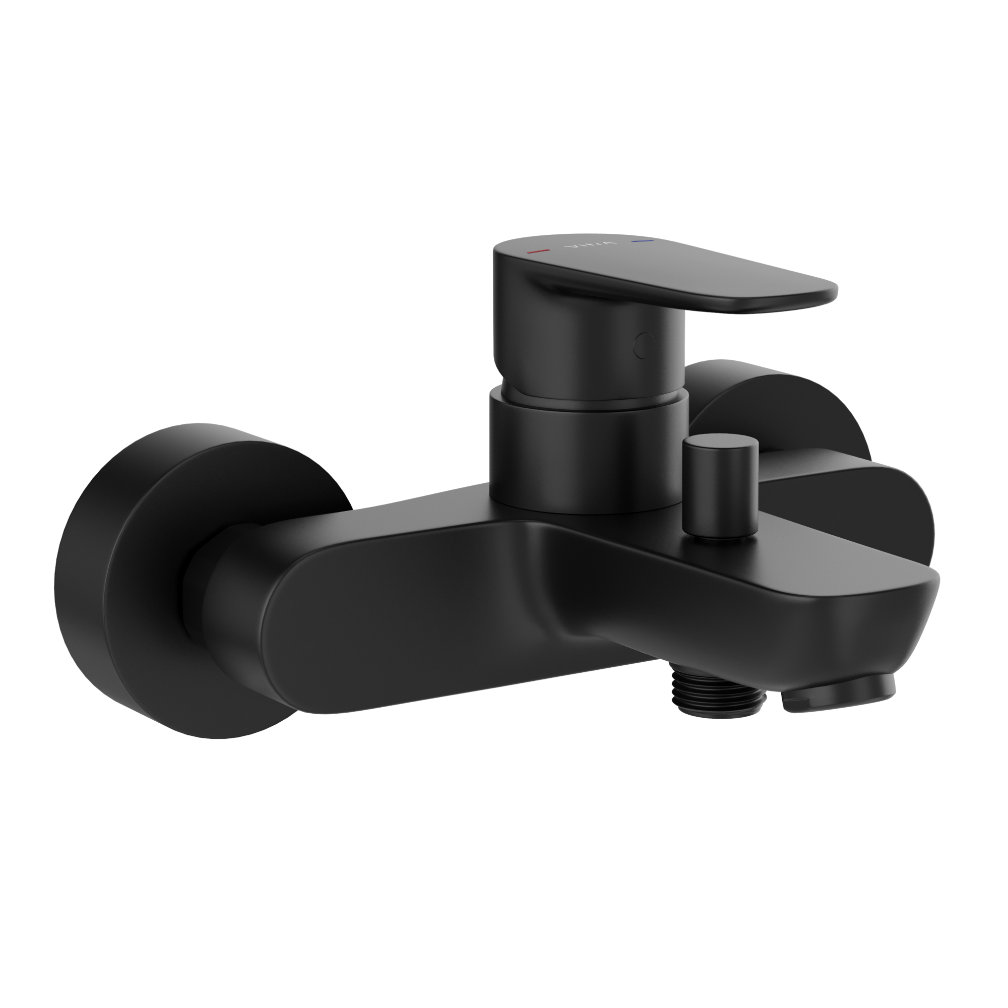 Смеситель настенный VitrA Flow Soft A4294636EXP для ванны однорычажный матовый черный латунь