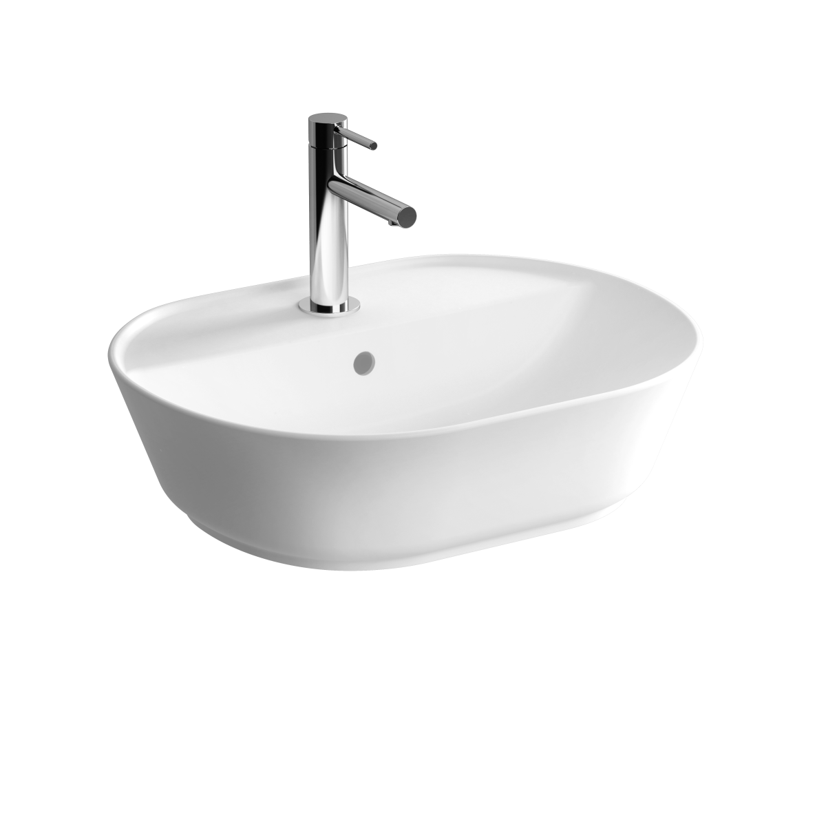 Раковина чаша VitrA Geo (Гео) 7428B003-0001 55 x 43 см накладная белая антибактериальное покрытие Hygiene (Хайджн)