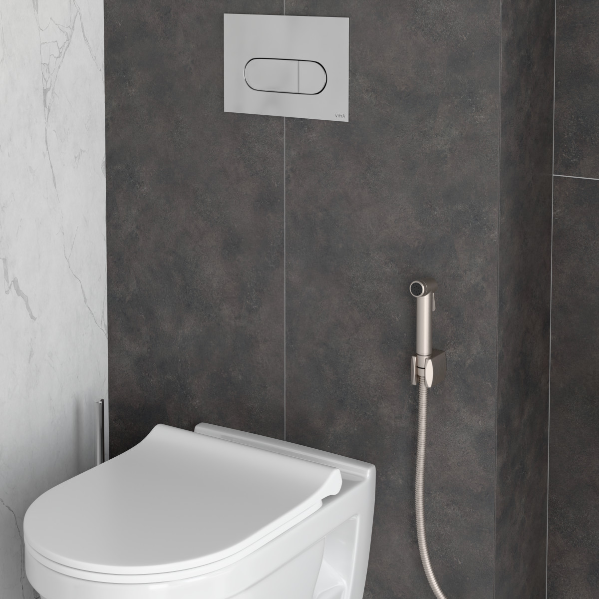 Гигиенический душ A4574734 VitrA без смесителя брашированный никель латунь