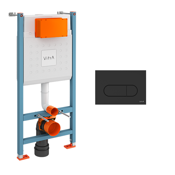Инсталляция для унитаза VitrA V-Fix Core 800-1874 с кнопкой матовой черной