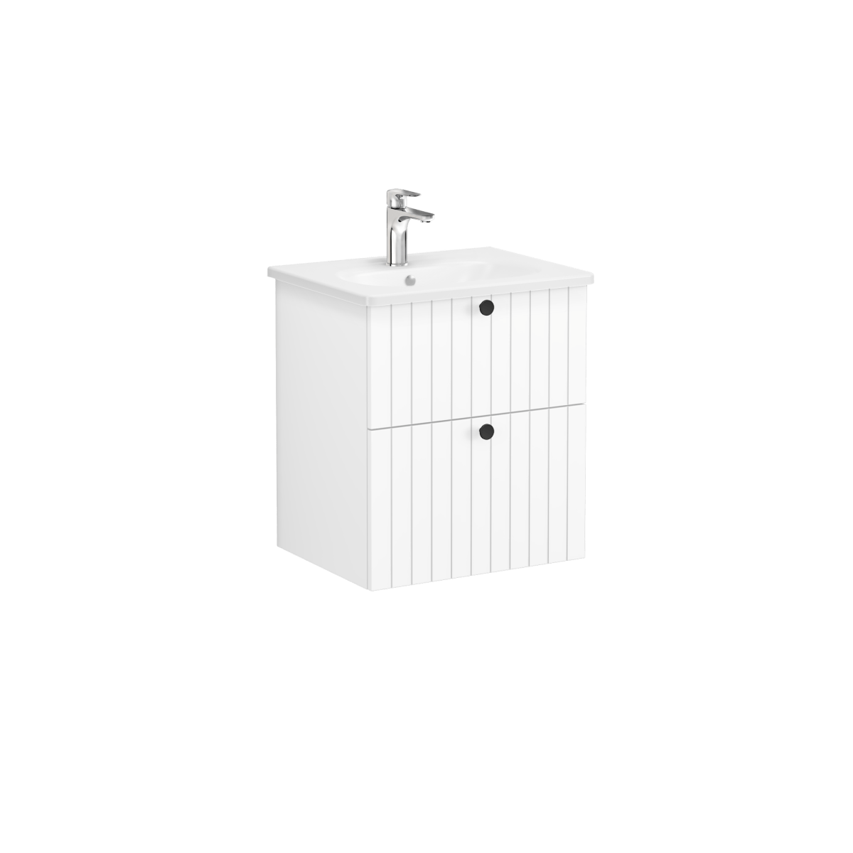 Тумба с раковиной для ванной VitrA Root (Рут) Groove (Рут Грув) 69415 60 см матовая белая МДФ