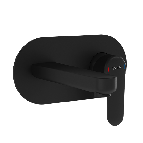 Встраиваемый смеситель для раковины VitrA Root Round A4272136EXP матовый черный латунь