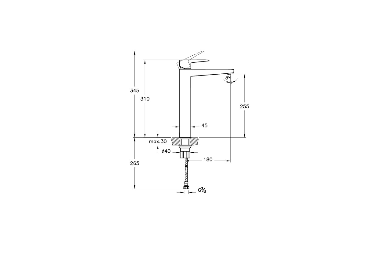 Смеситель для раковины VitrA Root Square A4273336EXP однорычажный матовый черный латунь