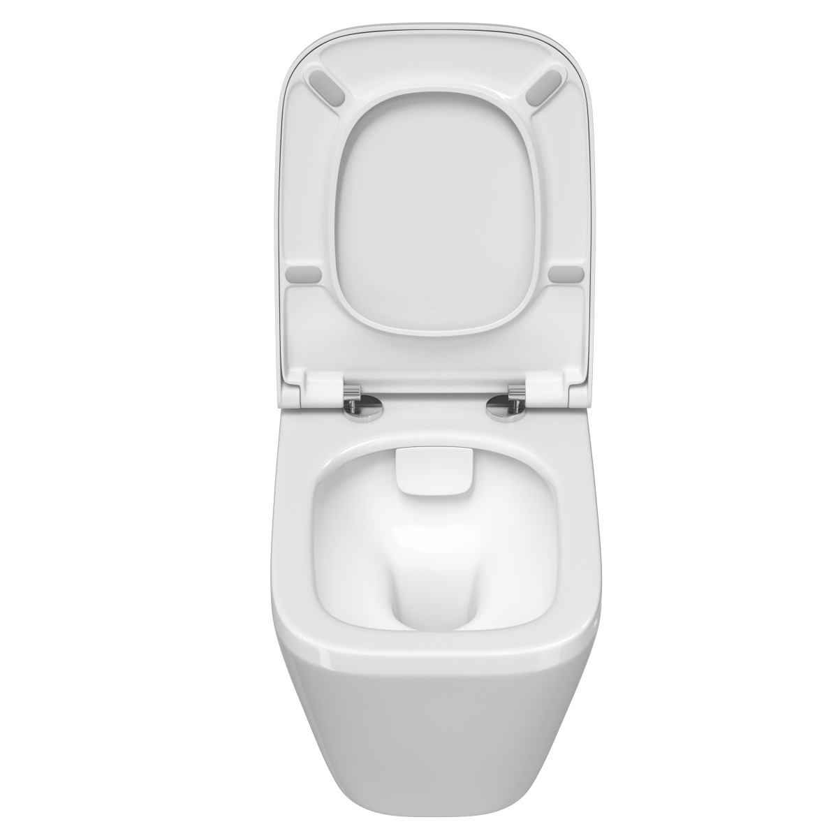 Инсталляция с унитазом VitrA Integra Square 9856B003-7207 комплект 4 в 1 с сиденьем микролифт безободковый цвет клавиши глянцевый хром