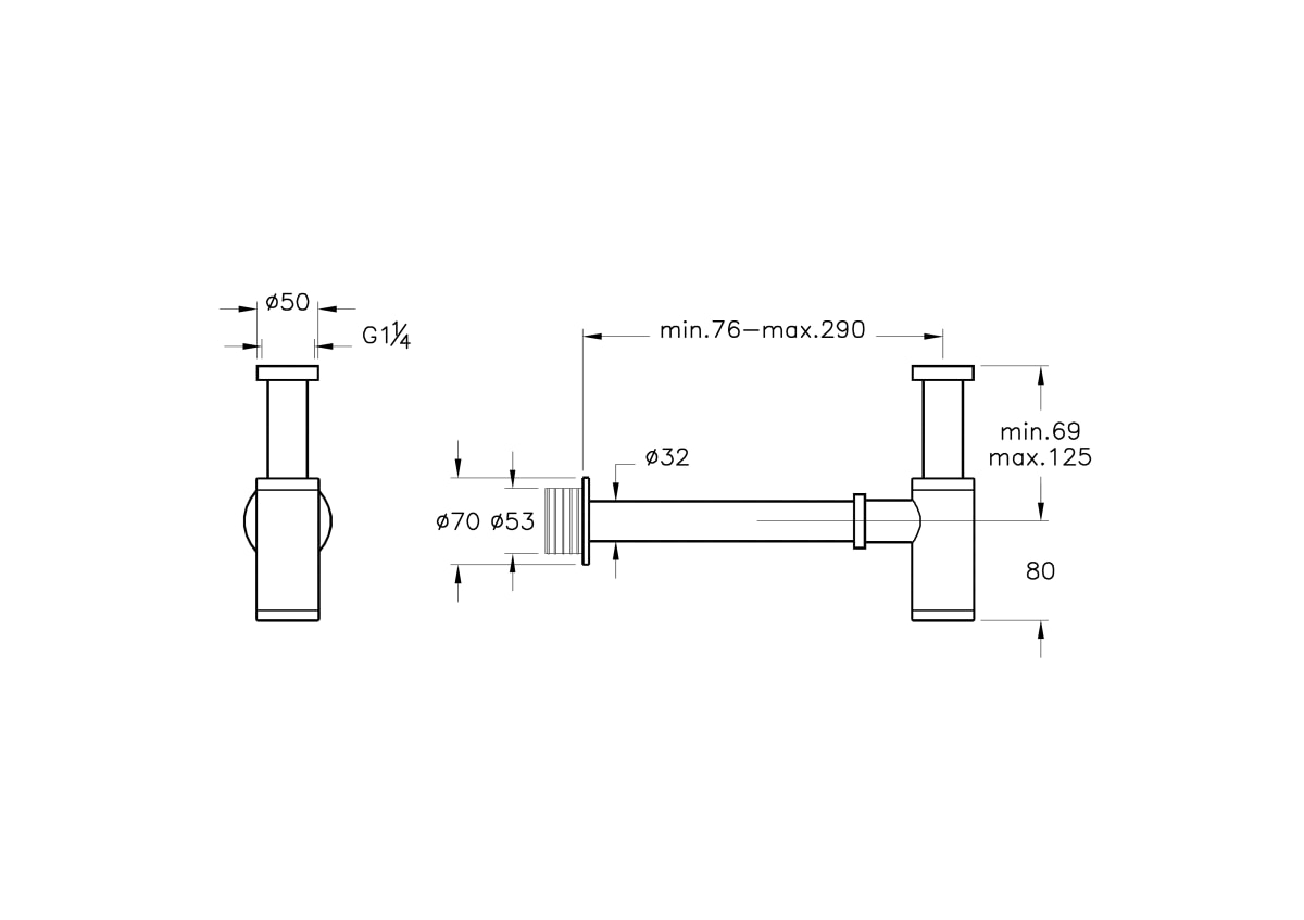 Сифон для раковины VitrA Origin (Ориджин) A4512334 брашированный никель