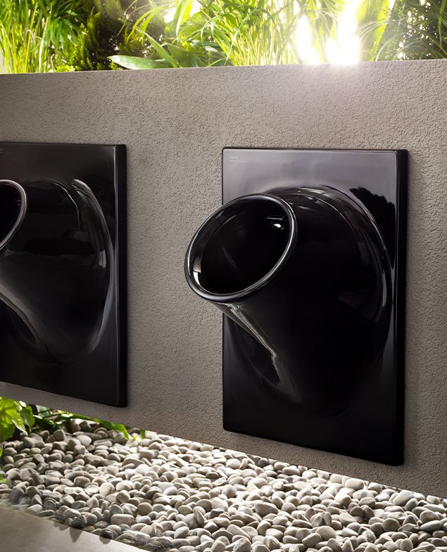 Писсуар Istanbul с встроенной электронной системой смыва (питание от батареи), цвет черный