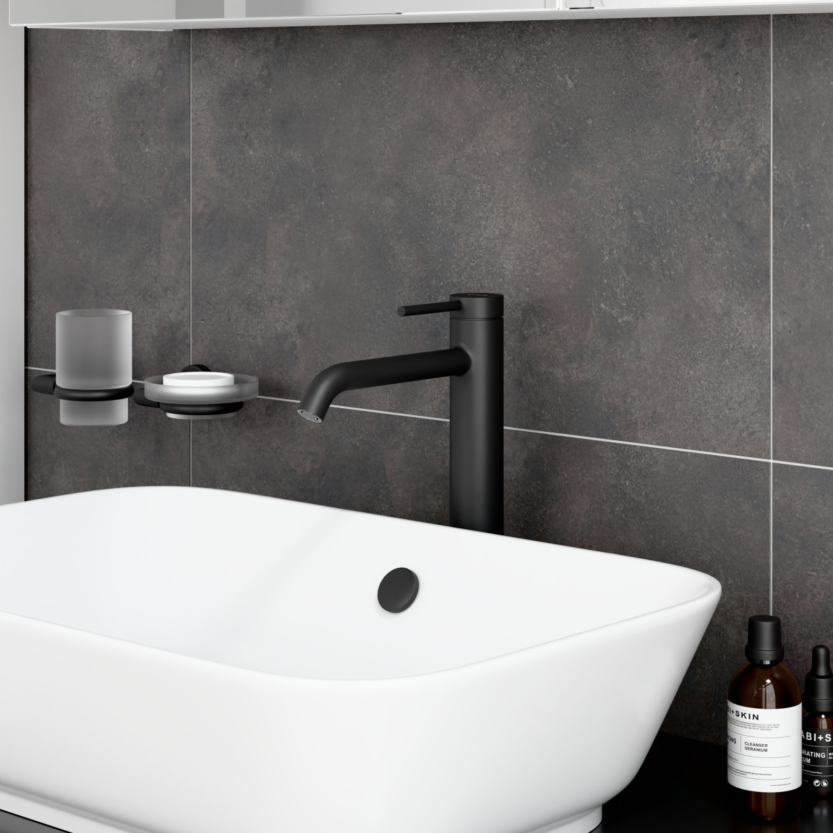 Смеситель для раковины-чаши VitrA Minimax Round (Раунд) (Минимакс Раунд) A4353436EXP однорычажный матовый черный латунь