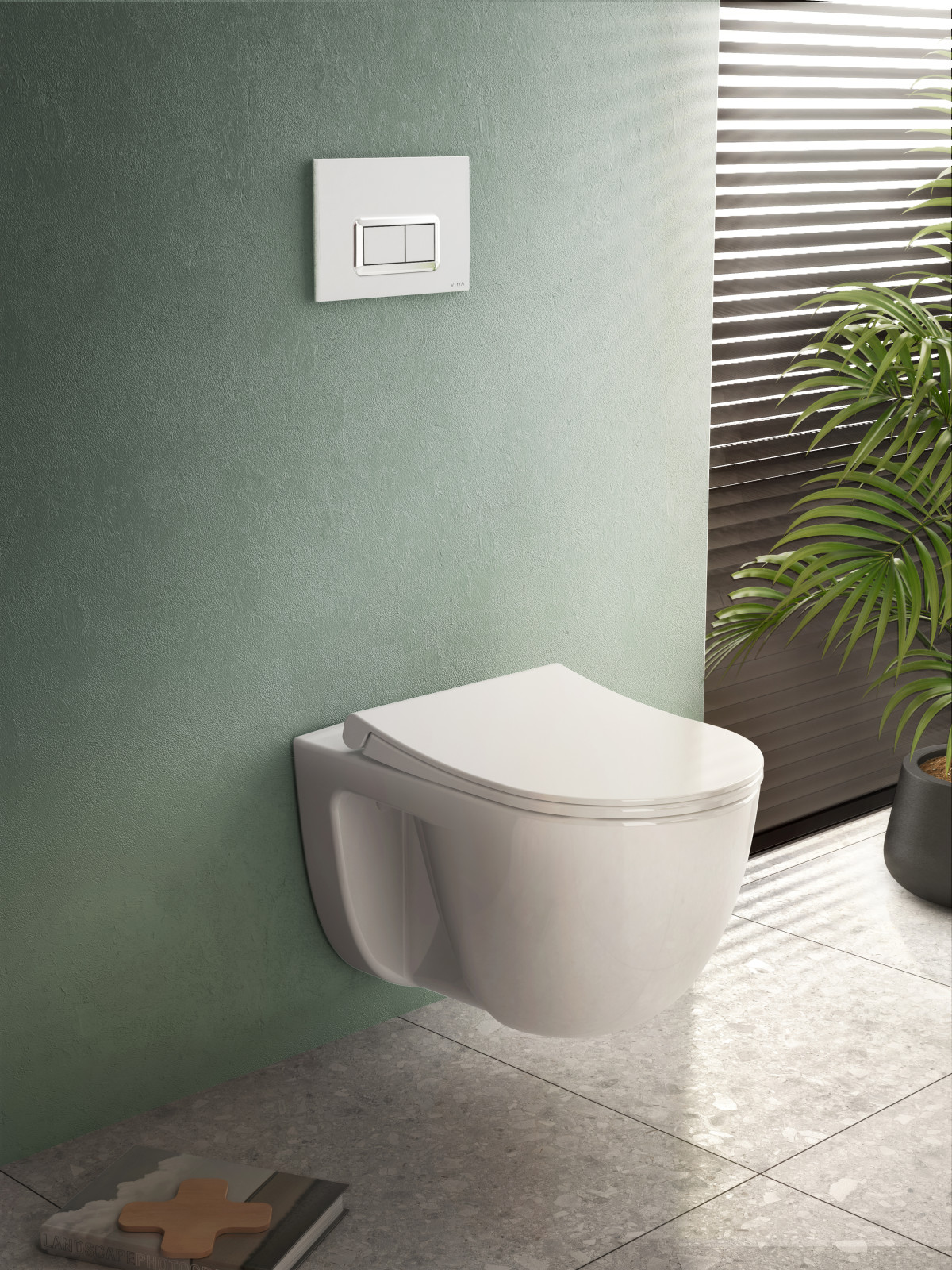 Подвесной унитаз VitrA S40 7759B003-0075 безободковый SmoothFlush белый санитарный фарфор антибактериальное покрытие Hygiene