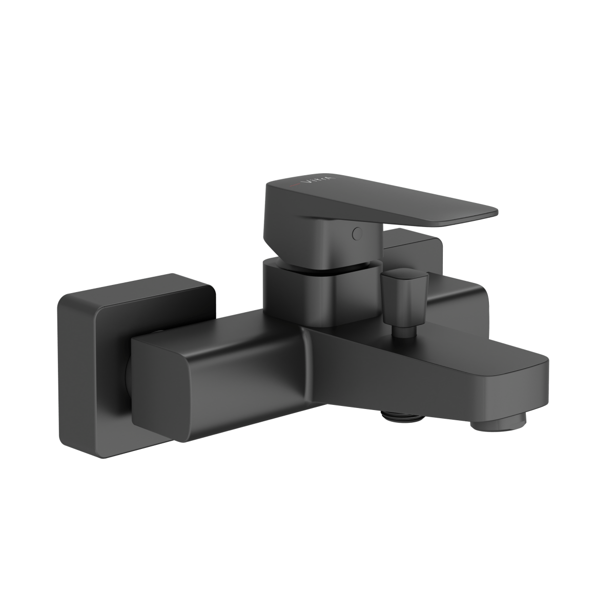 Смеситель настенный VitrA Root Square (Рут Скуэр) A4273736EXP для ванны однорычажный матовый черный латунь