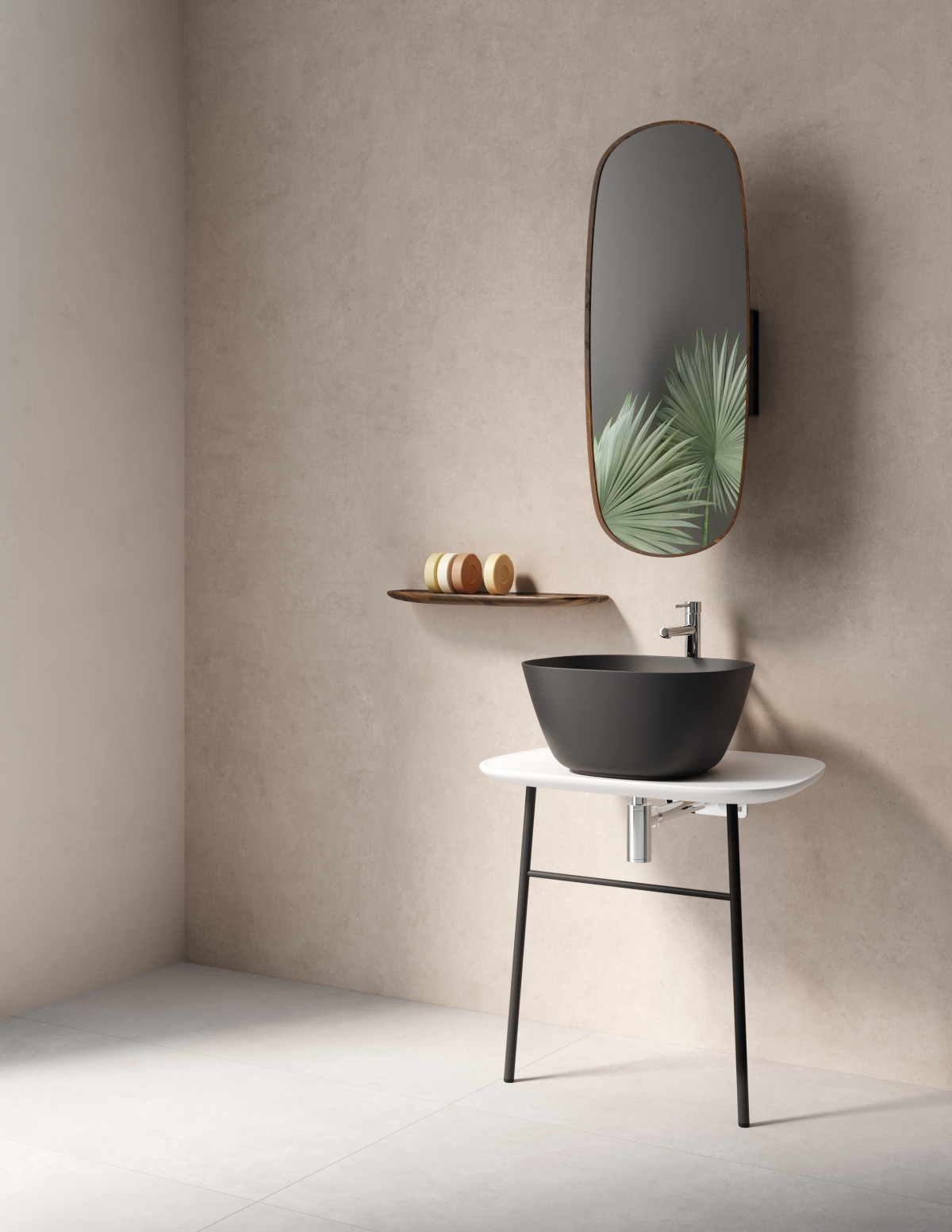 Раковина чаша VitrA Plural 7811B483-0016 45 x 38 см накладная матовая черная антибактериальное покрытие Hygiene + Clean