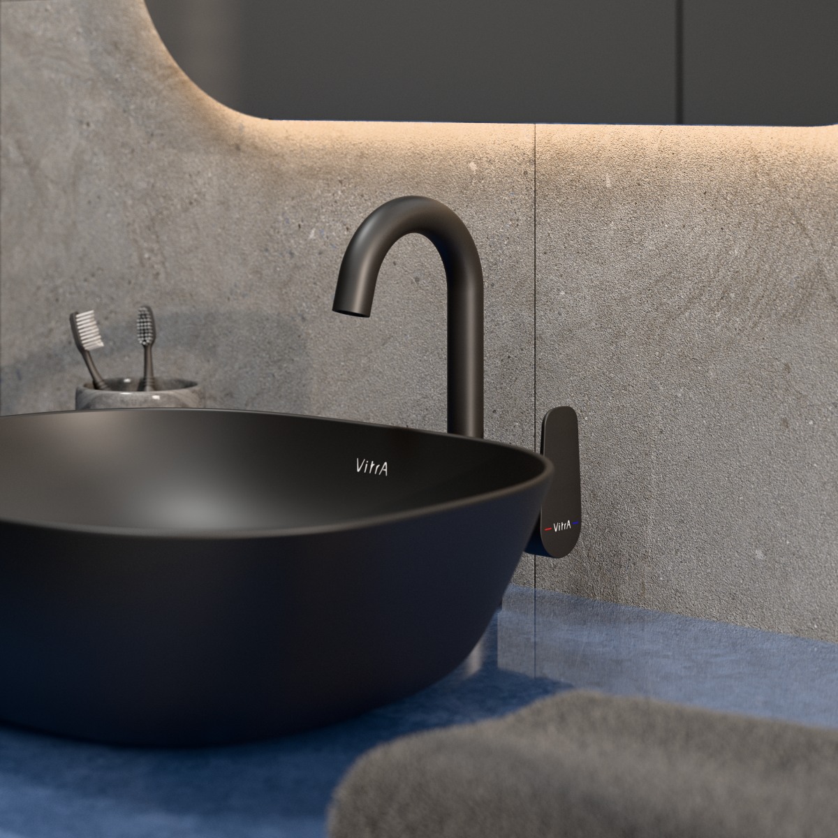 Смеситель для раковины VitrA Flow Soft (Флоу Софт) A4316036EXP однорычажный матовый черный латунь