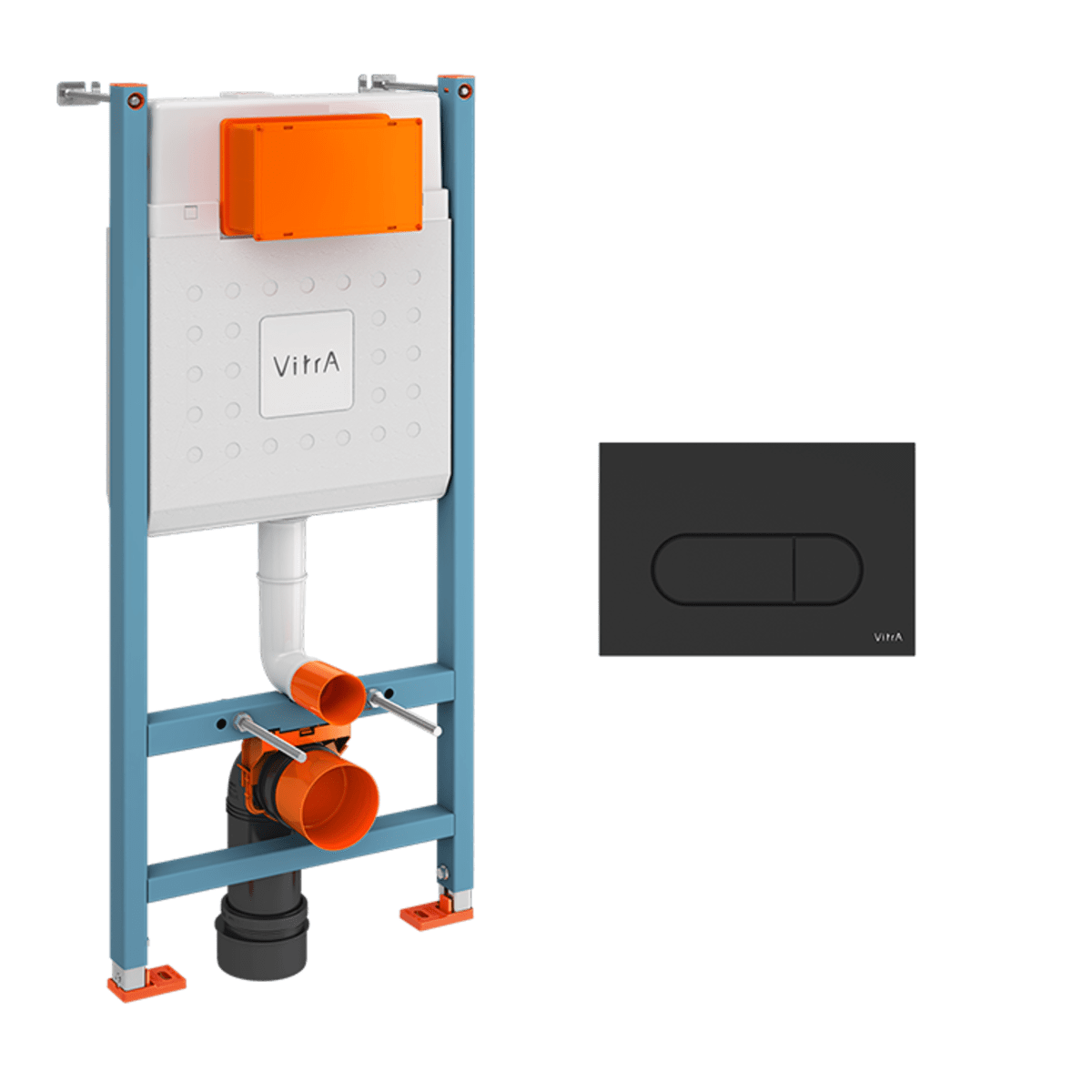 Инсталляция для унитаза VitrA V-Fix Core 800-1874 с кнопкой матовой черной