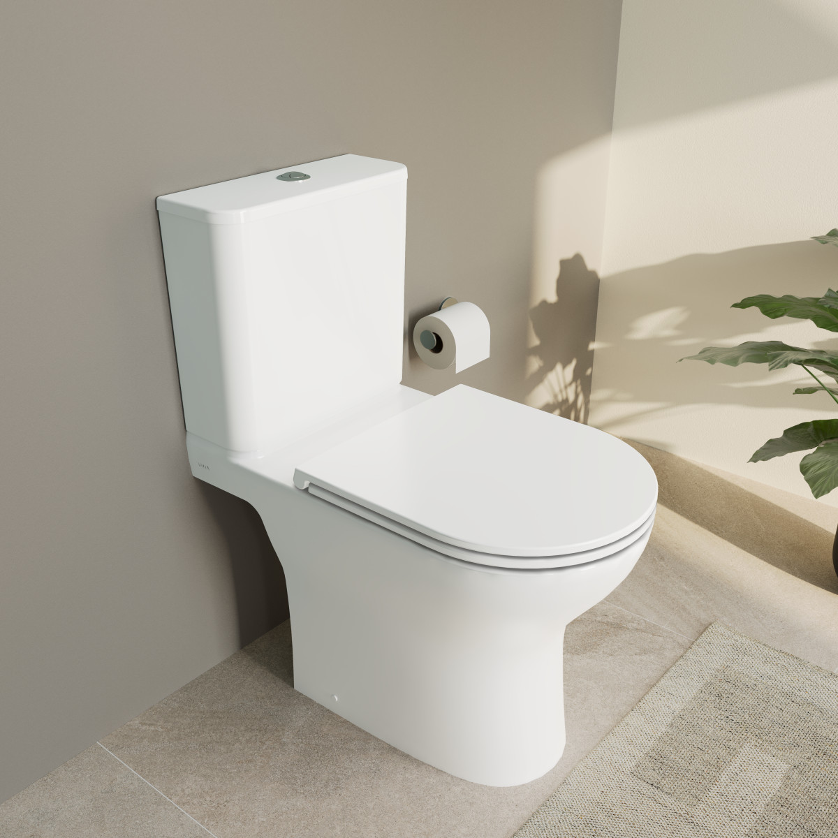 Унитаз-компакт напольный VitrA M50 9889B003-7200 безободковый Vortex (Вортекс)Flush с сиденьем микролифт белый санитарный фарфор