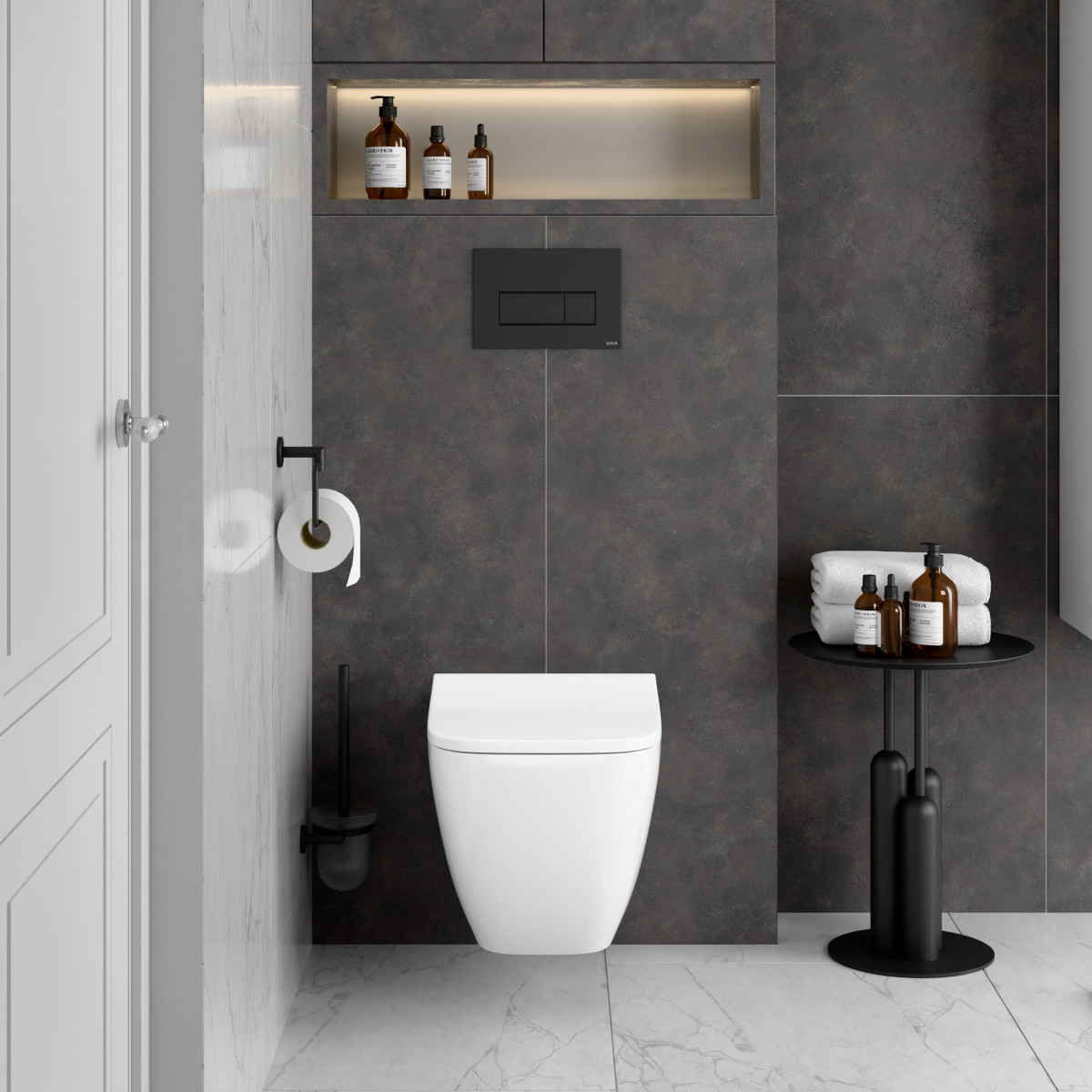 Кнопка смыва для инсталляции VitrA Root (Рут) Square (Скуэр) (Рут Скуэр) 740-2311 матовая черная двойный смыв