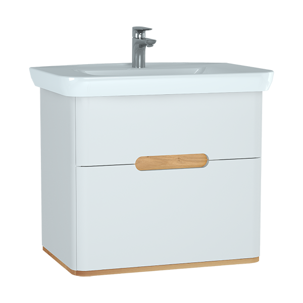 Тумба с раковиной для ванной VitrA Sento 60824 80 см матовая белая МДФ