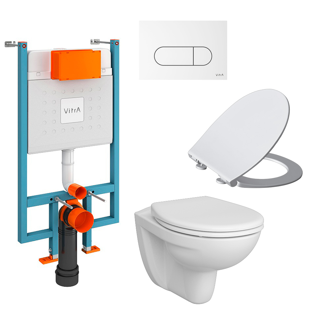 Комплект Vitra Normus Инсталяция Vitra V-Fix Core с подвесным унитазом Vitra Normus и клавиша смыва