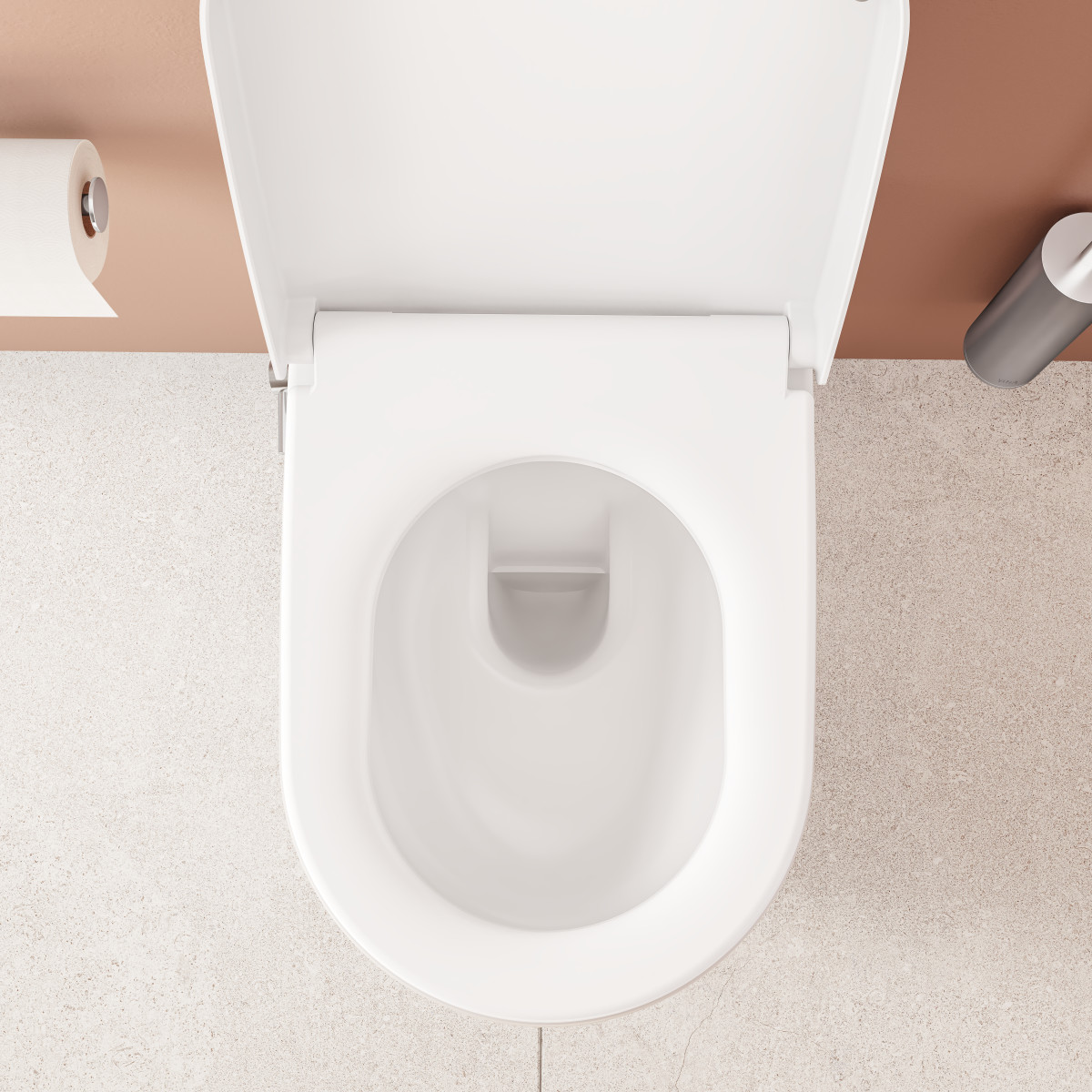 Подвесной унитаз VitrA Nest 5176B003-6233 с функцией биде и встроенным смесителем безободковый Rim-ex с сиденьем микролифт дюропласт белый глянец санитарный фарфор антибактериальное покрытие Hygiene