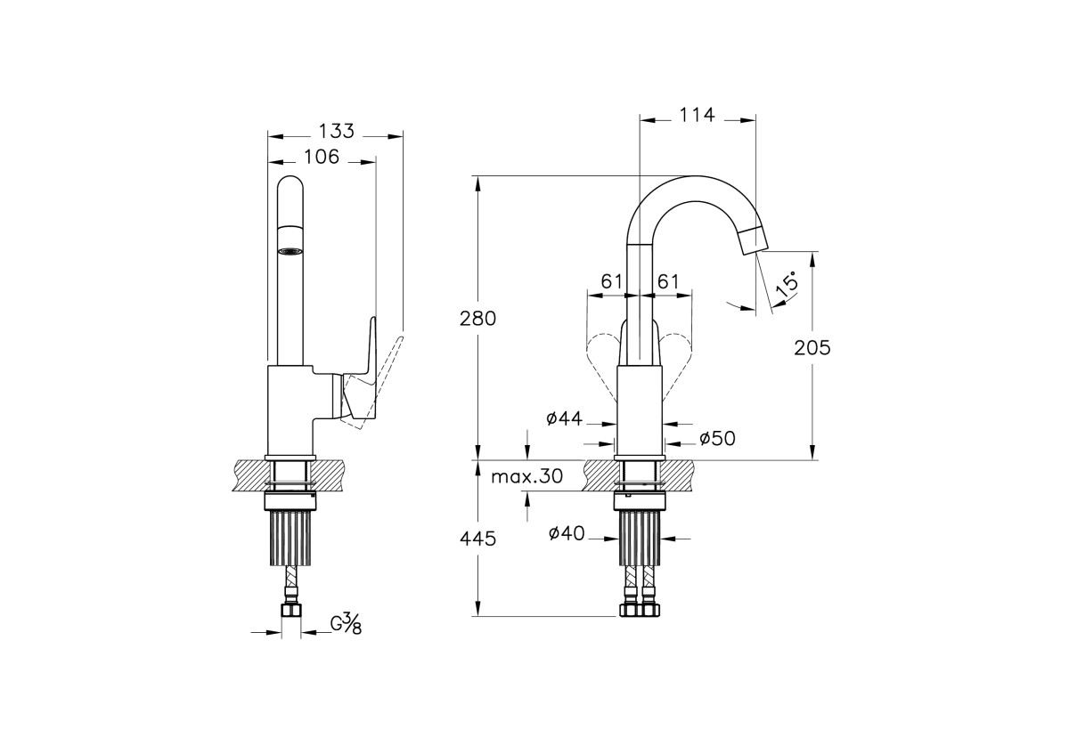 Смеситель для раковины VitrA Flow Soft A43160EXP однорычажный хром латунь